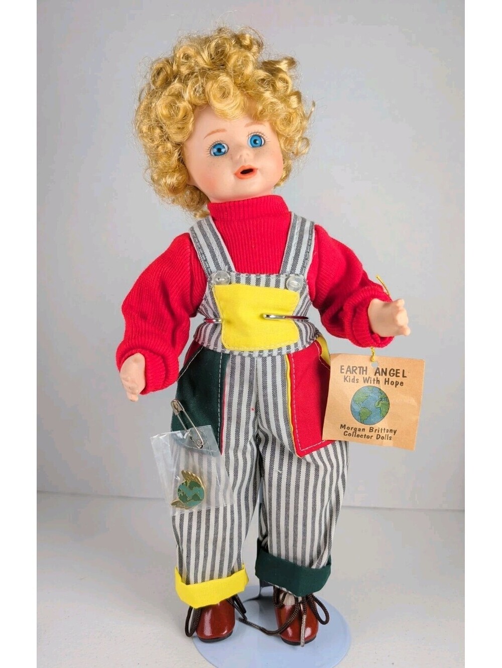 Vintage 1994 Morgan Brittany Earth Angel Kids With Hope Seth Porcelain Doll Pin